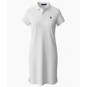 Polo Ralph Lauren Womens Mesh Mini Polo Dress White Size M NWT